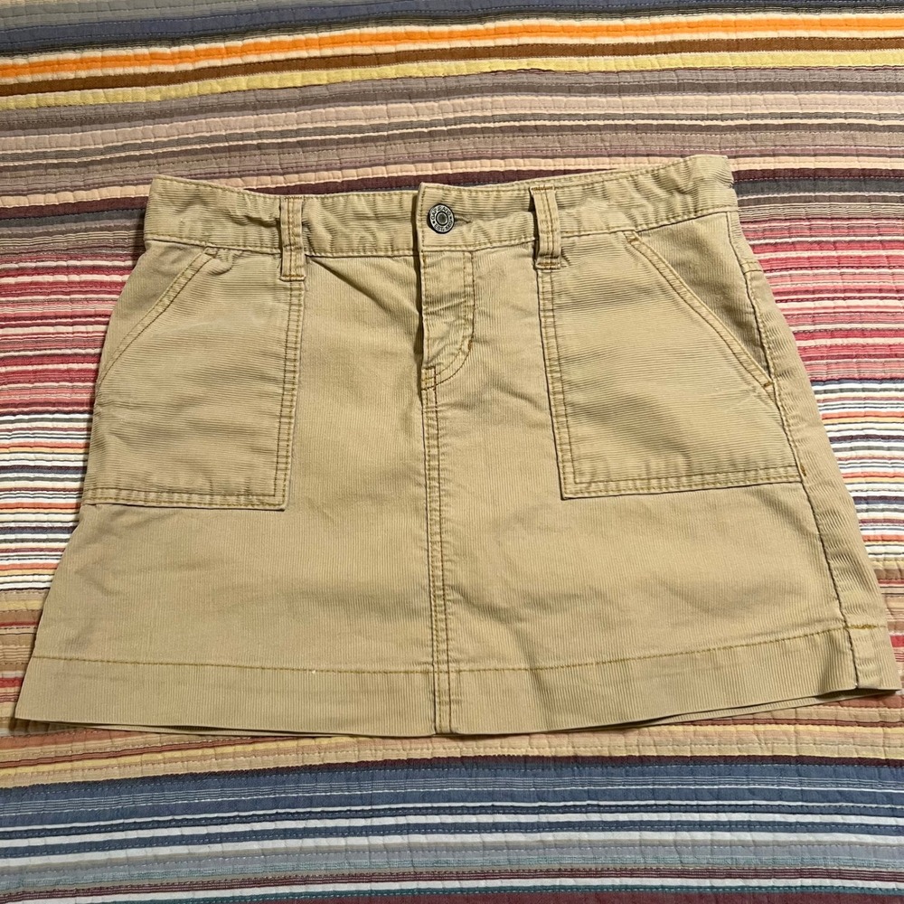 Gap 1969 Limited Edition‎ Khaki Corduroy Utility Mini Skirt Size 6